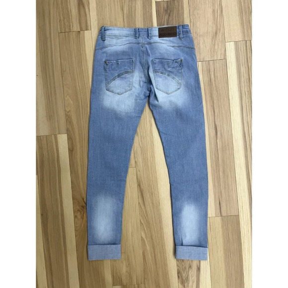 Alcott Jeans Light Wash Cuffed Straight Leg Denim 26 - Picture 3 of 3